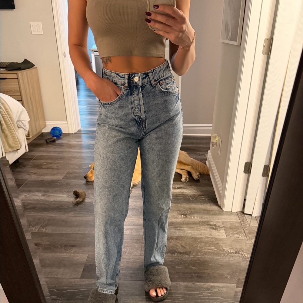 H&M Divided Denim Jeans Straight Leg High Rise